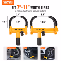 VEVOR Wheel Lock, 2 Packs Universal Wheel Clamp Lock, Adjustable Anti Theft Trailer Lock Wheel Clamp, Heavy-Duty Steel Tire Lock for ATV SUV Car Golf