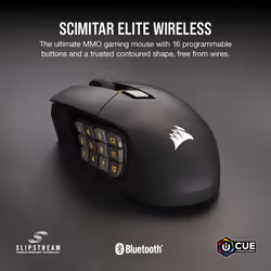Corsair SCIMITAR ELITE WIRELESS mouse Gaming Right-hand RF Wireless + Bluetooth + USB Type-C Optical 26000 DPI - Additional view 6