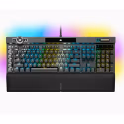 Corsair K100 RGB, Wired, USB, Mechanical, QWERTY, RGB LED, Black
