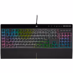 Corsair K55 RGB PRO XT, Full-size (100%), Wired, USB, QWERTY, RGB LED, Black