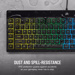 K55 RGB PRO Membrane Wired Gaming Keyboard â IP42 Dust and Spill-Resistant â 6 Macro Keys with Elgato Integration â iCUE Compatible â QWERTY - Additional view 4