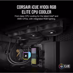 Corsair H100i Processor All-in-one liquid cooler 12 cm Black 1 pc(s)