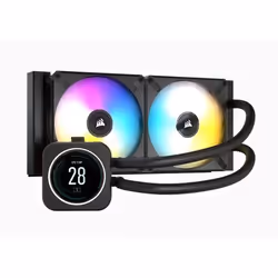 Corsair Wasserkühler ICue H100i Elite LCD, All-in-one liquid cooler, 12 cm, 450 RPM, 2000 RPM, Black