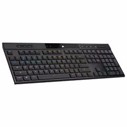 Corsair K100 AIR, Wired & Wireless, USB + RF Wireless + Bluetooth, Mechanical, QWERTY, RGB LED, Black