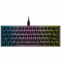 Corsair K65 RGB MINI 60% Mechanical Gaming, 60%, Wired, USB, QWERTY, RGB LED, Black