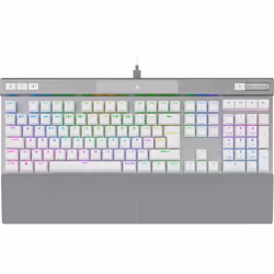 Corsair CH-910951A-BE, Wired, USB, Opto-mechanical key switch, AZERTY, RGB LED, White