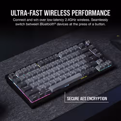 Corsair K65 PLUS WIRELESS keyboard Gaming RF Wireless UK English Black, Grey - Additional view 5