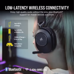 Corsair HS65 Headset Wireless Head-band Gaming Bluetooth Black - Additional view 5
