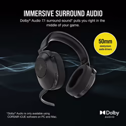 Corsair HS65 Headset Wireless Head-band Gaming Bluetooth Black - Additional view 7