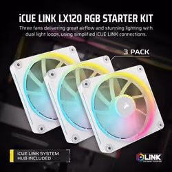 Corsair iCUE LINK LX120 RGB Computer case Fan 12 cm White 3 pc(s) - Additional view 6