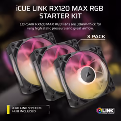 Corsair iCUE LINK RX120 MAX RGB Computer case Fan 12 cm Black 3 pc(s) - Additional view 5