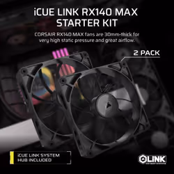 Corsair iCUE LINK RX140 MAX Computer case Fan 14 cm Black 2 pc(s) - Additional view 4