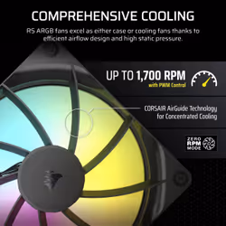 Corsair RS140 ARGB Computer case Fan 14 cm Black 1 pc(s) - Additional view 8