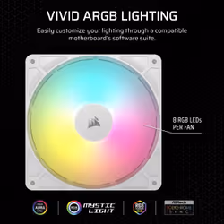 Corsair RS140 ARGB Computer case Fan 14 cm White 2 pc(s) - Additional view 6