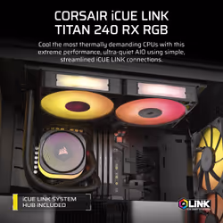 Corsair iCUE LINK TITAN RX RGB Processor All-in-one liquid cooler 12 cm Black 1 pc(s) - Additional view 7