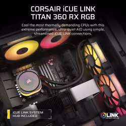 Corsair iCUE LINK TITAN RX RGB Processor All-in-one liquid cooler 12 cm Black 1 pc(s) - Additional view 7