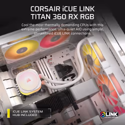 Corsair iCUE LINK TITAN RX RGB Processor All-in-one liquid cooler 12 cm White 1 pc(s) - Additional view 6