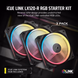 Corsair iCUE LINK LX120-R RGB Computer case Fan 12 cm Black 3 pc(s) - Additional view 4