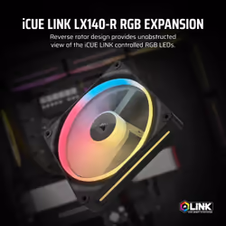 Corsair iCUE LINK LX140-R RGB Computer case Fan 14 cm Black 1 pc(s) - Additional view 4