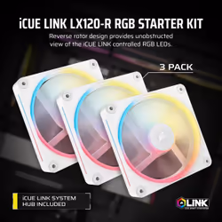 Corsair iCUE LINK LX120-R RGB Computer case Fan 12 cm White 3 pc(s) - Additional view 4