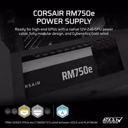 Corsair RM750e power supply unit 750 W 24-pin ATX ATX Black - Additional view 6