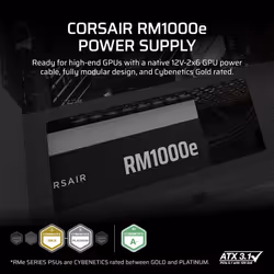 Corsair RM1000e power supply unit 1000 W 24-pin ATX ATX Black - Additional view 6