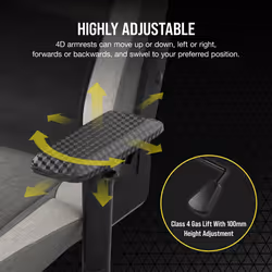 Corsair CF-9010058-WW video game chair PC gaming chair Mesh seat Grey - Additional view 5
