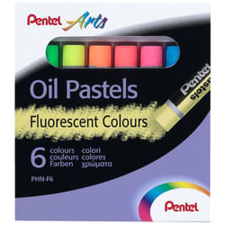 Pentel Fluorescent Oil Pastels Set of 6 Assorted Colours  PHN-F6