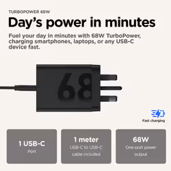Motorola TurboPower 68W Universal Black AC Fast charging Indoor