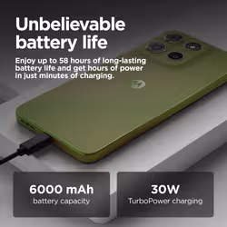 Motorola moto g15 power 17.1 cm (6.72") Dual SIM Android 15 4G USB Type-C 8 GB 256 GB 6000 mAh Green - Additional view 3