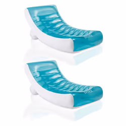 Intex Inflatable Rockin' Lounge Pool Floating Raft Chair with Cupholder (2 Pack)