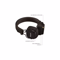 Marshall Major V On-Ear Wireless Bluetooth Headphones - Brown