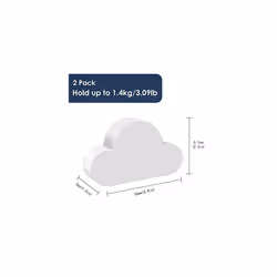 Magnetic Key Holder for Wall, [2 Pack] Cloud Shape Magnetic Magnets Key Holder Home White Magnetic Key Rack Organizer Keychains Hooks with Adhesive