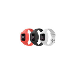 3-Pack Strap Compatible with Garmin Vivofit jr. 3 Fitness Tracker for Kids, Soft Silicone Adjustable Replacement Band Wristband Bracelet, Black & Red