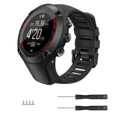 Strap Compatible with Suunto Ambit 1/2/2S/2R/3/3 Sport/3 Run/3 Peak, Soft Silicone Adjustable Replacement Watch Band Wristband, Black
