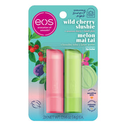 eos Sunset Sips Lip Balms Melon Mai Tai  Wild Cherry Slushie  AllDay Moisture  Lip Care  014 oz  2Pack