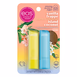 eos Sunset Sips Lip Balms Island Coconut Vanilla Frappe AllDay Moisture Lip Care 014 oz 2Pack