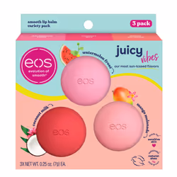 eos Juicy Vibes Lip Balm Variety Pack- Watermelon Fros?  Mango Melonade & Coconut Milk  All-Day Moisture Lip Care Products  0 ...