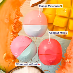 eos Juicy Vibes Lip Balm Variety Pack- Watermelon Fros?  Mango Melonade & Coconut Milk  All-Day Moisture Lip Care Products  0.25 oz  3-Pack
