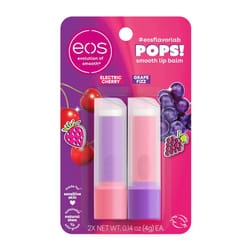 eos FlavorLab Pops Lip Balm Electric Cherry  Grape Fizz LimitedEdition 014 oz 2Pack
