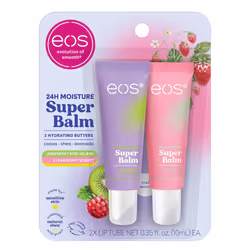eos 24H Moisture Super Balm Raspberry Kiwi Splash  Strawberry Sorbet Lip Mask Day or Night Lip Treatment Made for Sensitive S ...