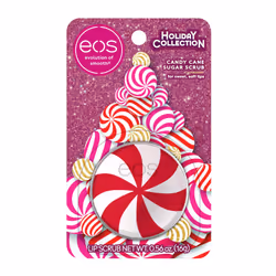 eos Holiday Lip Scrub Exfoliator- Candy Cane Sugar Scrub, Limited-Edition Moisturizing Lip Treatment, Stocking Stuffers, 0.56 ...