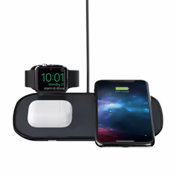 mophie 409903655 mobile device charger Smartphone Black Wireless charging Fast charging Indoor