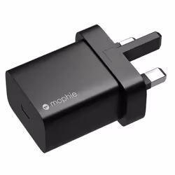 mophie Wall Adapter-USB-C-20W-Black--UK, Indoor, AC, Black