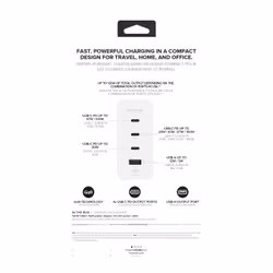 mophie Accessories-Wall Adapter-USB-C-PD-HUB-120W-GAN-White-UK(3xUSBC + 1xUSBA) - Additional view 4