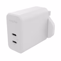 mophie Accessories-Wall Adapter-USB-C-PD-DUAL-67W-GAN-White-UK (2xUSBC)
