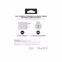 mophie Accessories-Wall Adapter-USB-C-PD-DUAL-67W-GAN-White-UK (2xUSBC) - Additional view 4