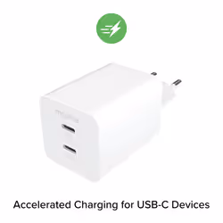 mophie essentials | 50W 2-port fast wall charger