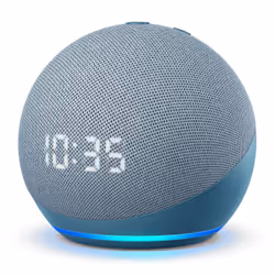 Amazon Echo Dot, Amazon Alexa, Round, Blue, Plastic, German, English, Spanish, French, Italian, Android, iOS