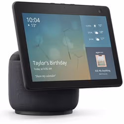 Amazon Echo Show 10 (3rd generation), Amazon Alexa, Rectangle, Charcoal, Fabric, Android, Fire OS, iOS, 25.6 cm (10.1")